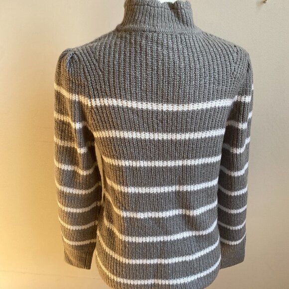 Femme by Design BNWOT scalloped mock neck striped sweater Small - Picture 5 of 8
